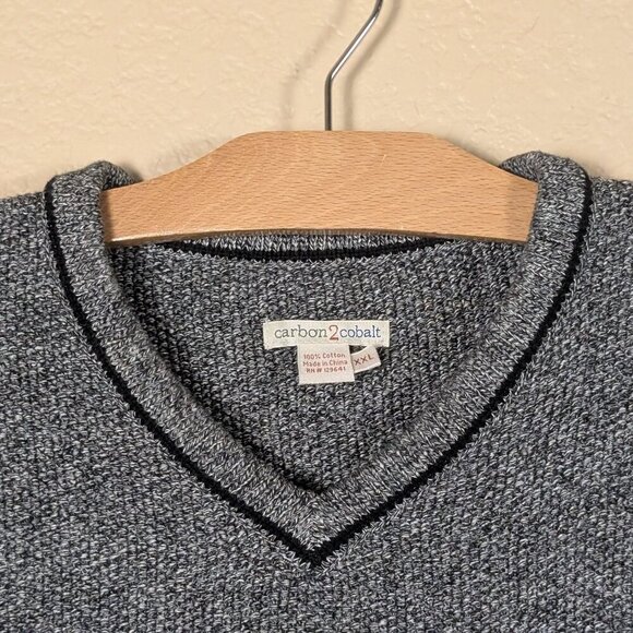 Carbon2Cobalt Men's XXL Sweater Chunky Knit 100% Cotton V Neck Fisherman - Picture 2 of 8